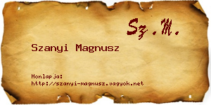 Szanyi Magnusz névjegykártya