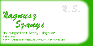 magnusz szanyi business card